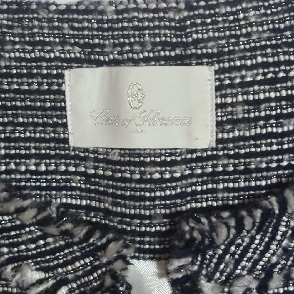 Women's Black and White Tweed Coat - IT 42 - Picture 3 of 5